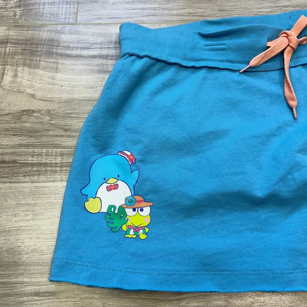 Hello Kitty&Friends SummerVacation French Terry Women HighRise Skort-Juniors 2XL